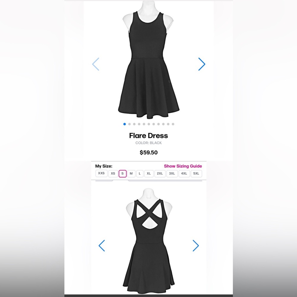 Pop Fit Black Flare Dress